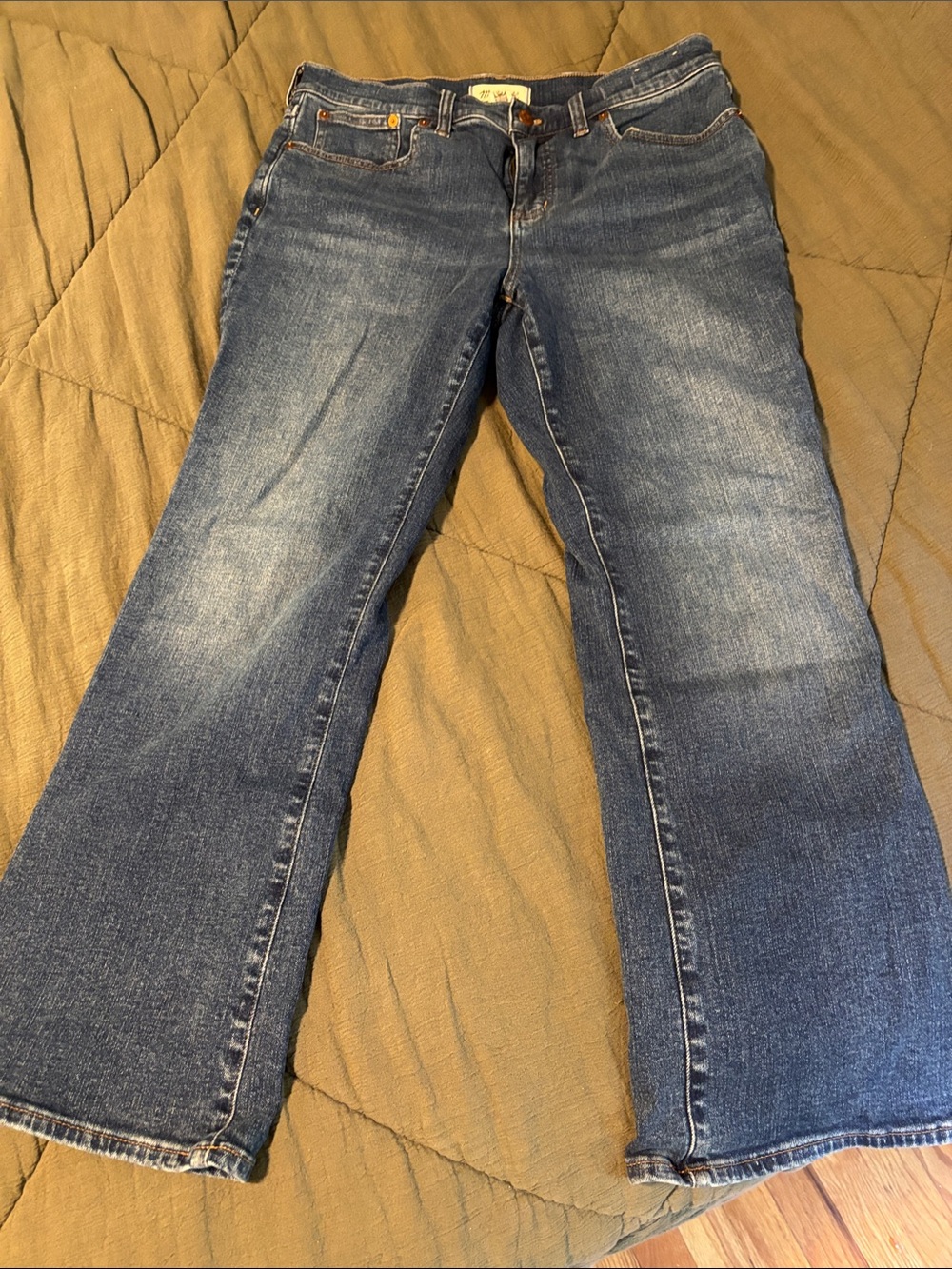 Madewell Medium Blue Flare Jeans - Mid-Rise Kick Out Jeans - Size 29
